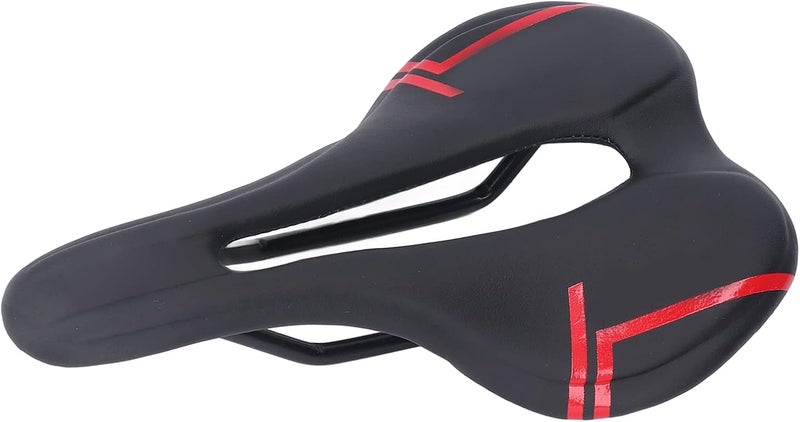 woobles Bike, Mountain Bike Saddle Cushion, Microfiber PU Leather Hollow Breathable for Road Riding, Padded Waterproof Bike Saddle - Image 1